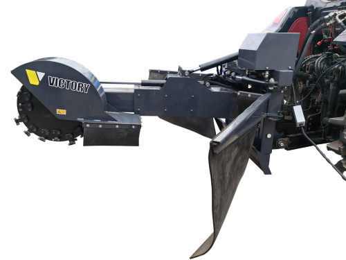 Victory GSF-3500-PTO Augstas veiktspējas sakņu frēze celmu frēze traktora piedziņai, hidrauliski pagriežama un izvelkama, ar kursorsviras tālvadību