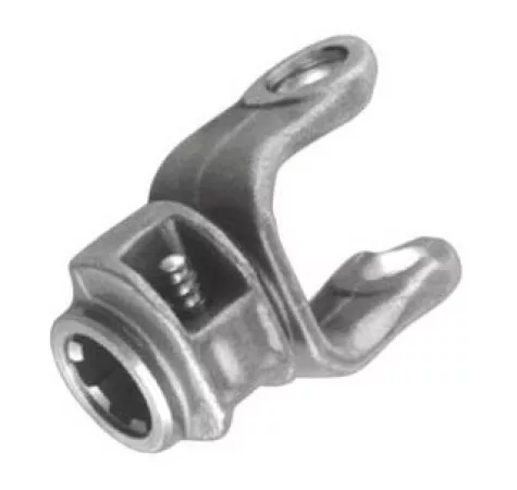Fork with tension pin for universal joint shaft