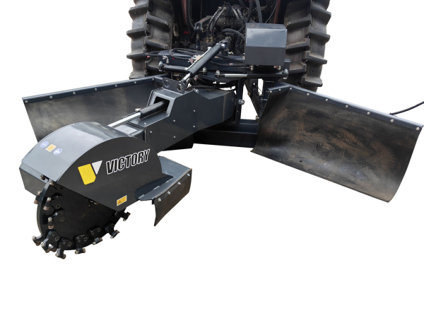Victory GSF-3500-PTO Augstas veiktspējas sakņu frēze celmu frēze traktora piedziņai, hidrauliski pagriežama un izvelkama, ar kursorsviras tālvadību
